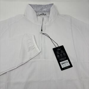 7 Diamonds Mens Medium White Oxygenate 1/4 Zip Long Sleeve Pullover NWT